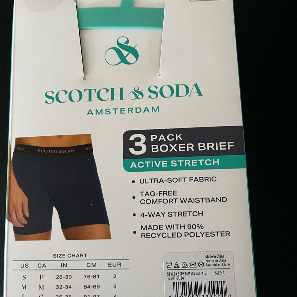 Soda Men's Navy Boxer Briefs 3-Pack